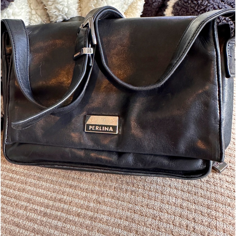 Vintage PERLINA Italian leather bag with built in wallet